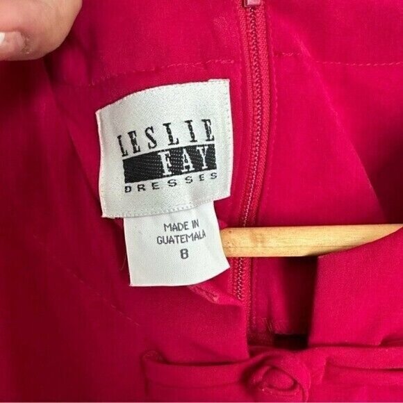 Vintage Red Dress size 8 Short Sleeve Asian Inspired - Picture 6 of 10